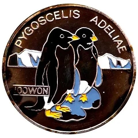 100 Won 1995, Adélie Penguin (Pygoscelis adeliae) [DPRK] — 1