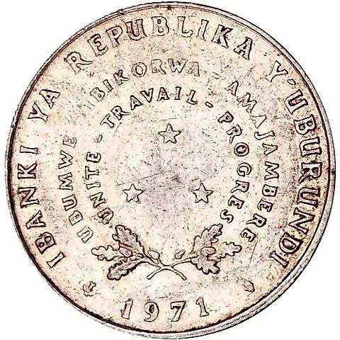 5 Francs 1971 [Burundi] — 1