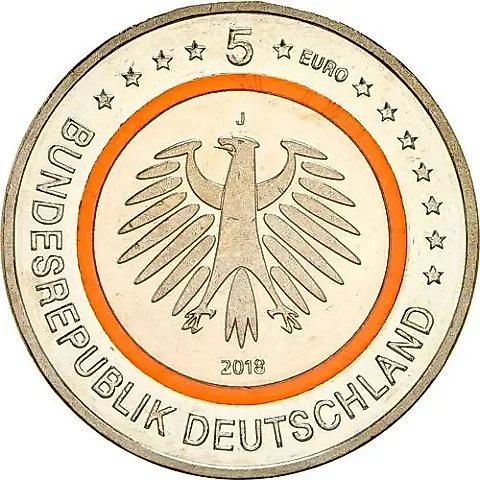 5 euro 2018, J, Subtropical Zone [Germany] — 1