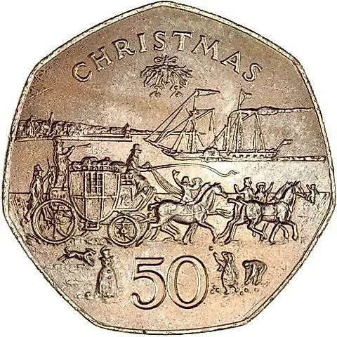 50 Pence 1980, AA, Christmas [Isle of Man] — 1