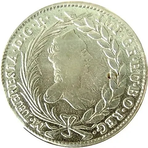 20 Kreuzer 1754-1765, Eagle with the Tyrol coat of arms on its breast [Austria] — 1