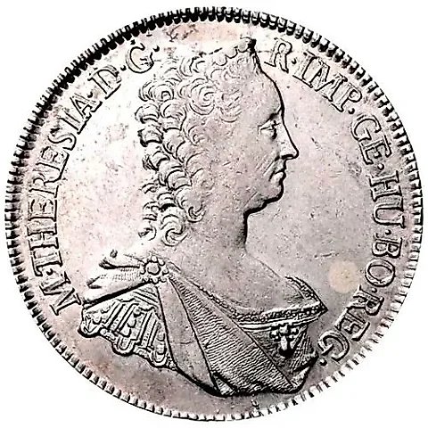 ½ Thaler 1758-1765, Maria Theresa - Austrian Coat of Arms in Center [Austria] — 1
