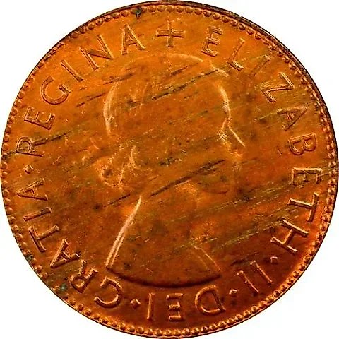 1 пенни 1955, без точки после "PENNY" - Монетный двор Мельбурна [Австралия] — 1