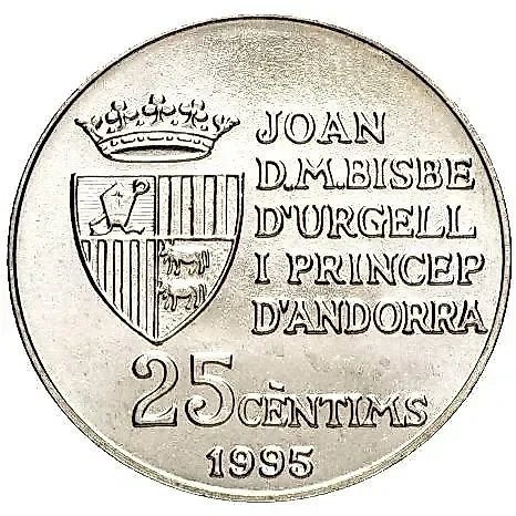 25 Centims 1995, 50 Years of the Food Program (FAO) [Andorra] — 1