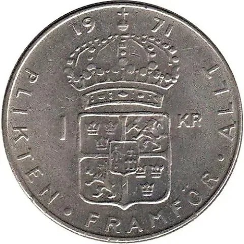1 Krona 1971, U [Sweden] — 1
