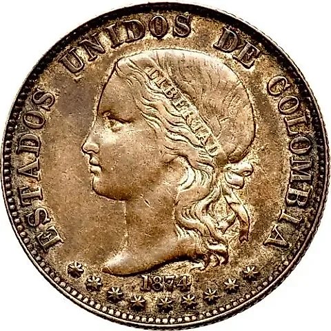 20 Centavos 1874-1884 [Colombia] — 1