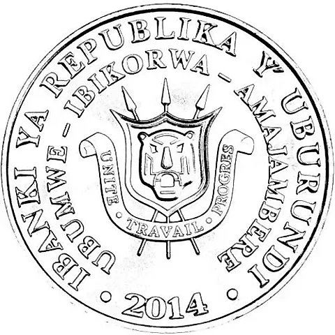 5 Francs 2014, Partridge [Burundi] — 1