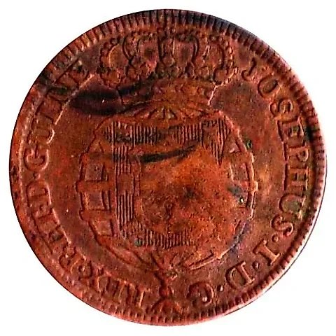 1 макута 1762-1770, Перечекан на ½ макуты [Ангола] — 1