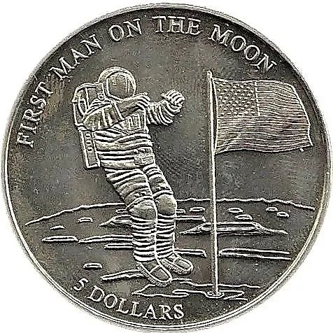 5 Dollars 2000, Astronaut [Liberia] — 1