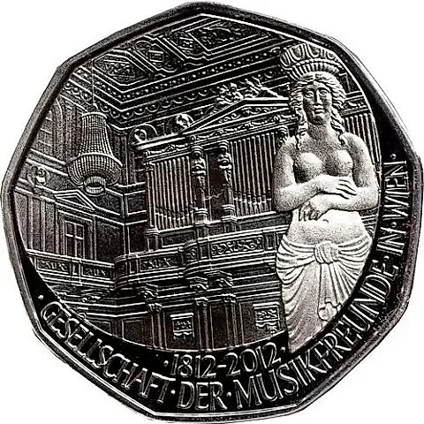 5 Euro 2012, 200 Years of the Society of Music Friends, Silver [Austria] — 1