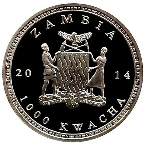 1000 Kwacha 2014, Elephant [Zambia] Proof — 1