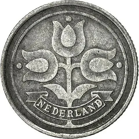 10 Cents 1942, Zinc (Obverse - Three Tulips) [Netherlands] — 1