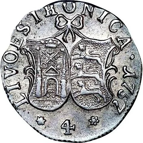 4 Kopeks 1757, Livonets — 1