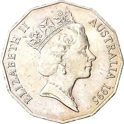 50 Cents 1995, 50th Anniversary of the End of World War II [Australia] — 1
