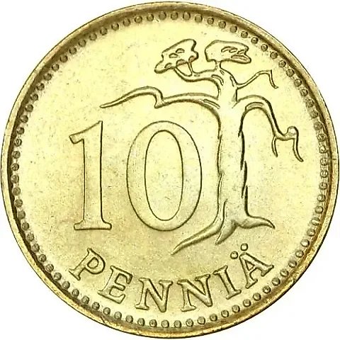 10 пенни 1981, К [Финляндия] — 1