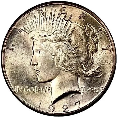 1 доллар 1927, мирный доллар [США] — 2