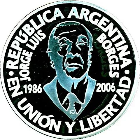 1 песо 2006, 20 лет со дня смерти Хорхе Луиса Борхеса [Аргентина] — 1