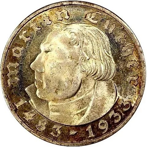 2 Reichsmark 1933, Martin Luther [Germany / Third Reich] — 1