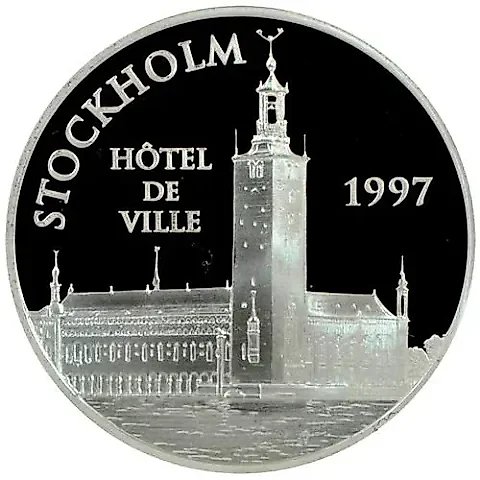 100 Francs 1997, Architectural Monuments - Stockholm City Hall [France] — 1