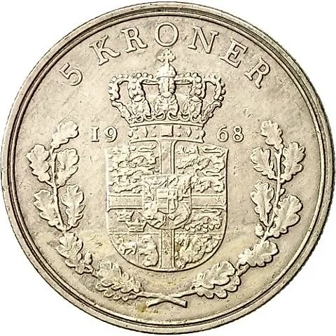 5 Kroner 1968 [Denmark] — 1