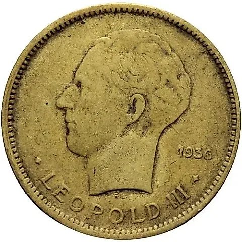 5 Francs 1936, Belgian Congo [Democratic Republic of the Congo / Belgian Congo] — 1