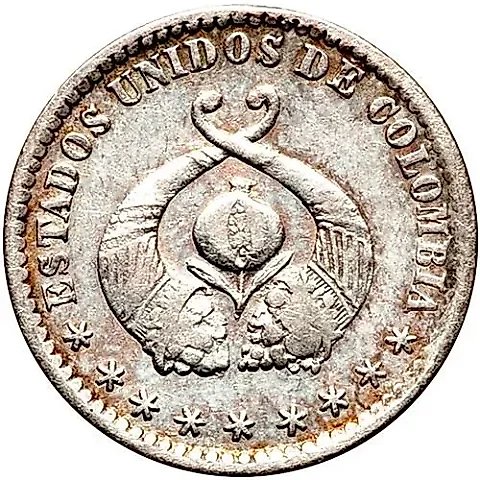 1 Decimo 1866, LEI 0.835 [Colombia] — 1