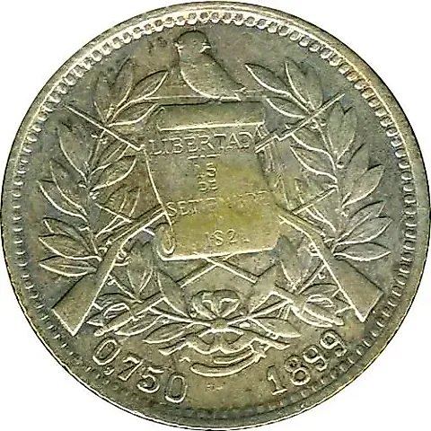 1 Real 1899, .750 Fineness on Obverse [Guatemala] — 1