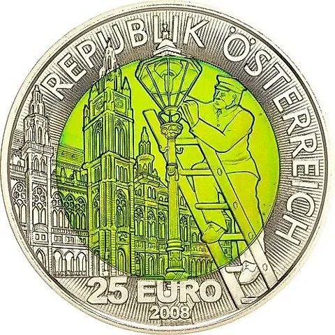 25 евро 2008, Серебро/Ниобий - Искусственное освещение [Австрия] — 1