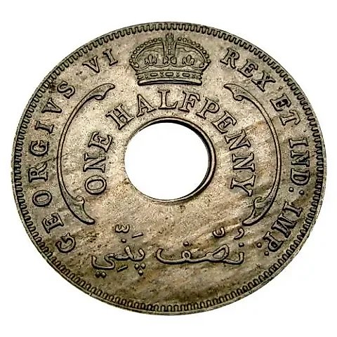 1/2 пенни 1944 [Британская Западная Африка] — 1