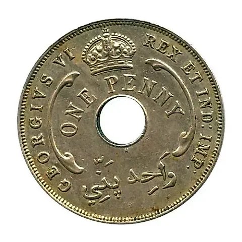 1 пенни 1940, H, знак монетного двора: "H" - Хитон, Бирмингем [Британская Западная Африка] — 1