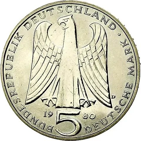 5 Marks 1980, Vogelweide [Germany / FRG] — 1
