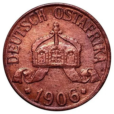 1/2 Heller 1906 [German East Africa] — 1