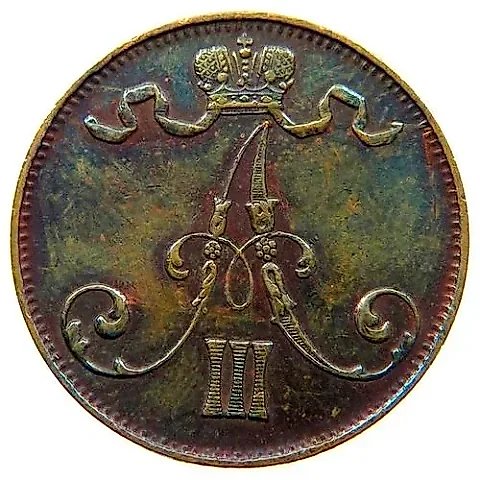 5 Pennia 1888-1892 [Finland] — 1