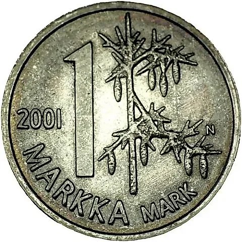 1 марка 2001, М, памятная [Финляндия] — 1