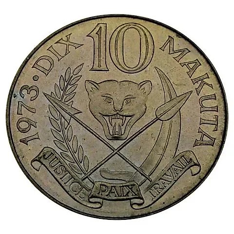 10 Makuta 1973 [Democratic Republic of the Congo / Zaire] — 2