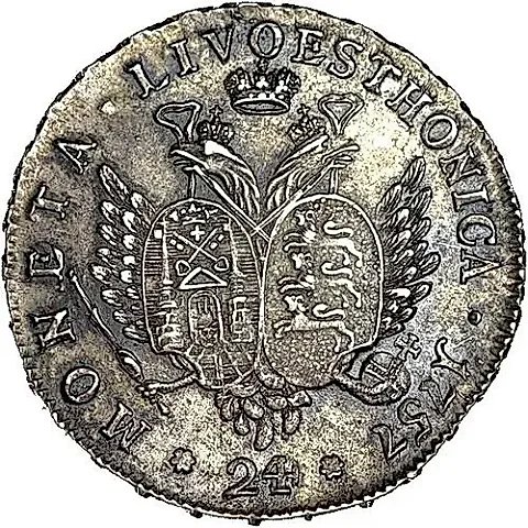 24 Kopecks 1757, Livonets — 1
