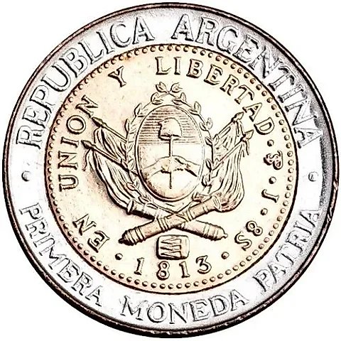 1 Peso 2013, 200 Years of the First National Coin [Argentina] — 1
