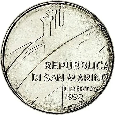 100 Lire 1990, Sixteen Centuries of History [San Marino] — 1