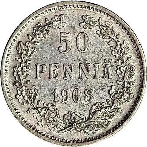 50 пенни 1908, L — 1