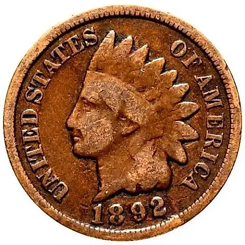 1 Cent 1892, Indian Head Cent [USA] — 1