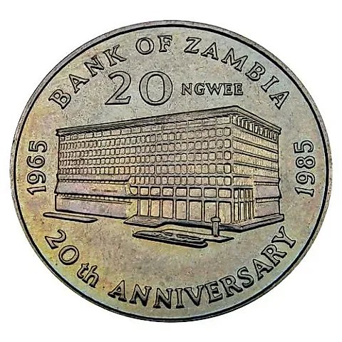 20 Ngwee 1985, 20 Years of the Bank of Zambia [Zambia] — 2
