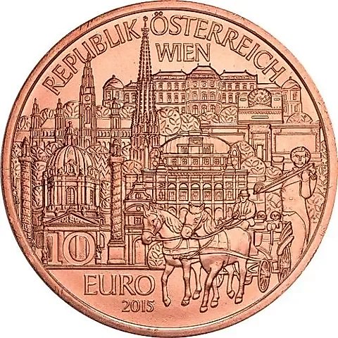 10 Euro 2015, Austrian States - Vienna, Copper [Austria] — 1