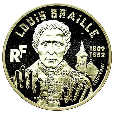 100 Francs 1999, 190th Anniversary of the Birth of Louis Braille [France] — 1