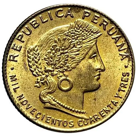 5 сентаво 1943, UN MIL NOVECIENTOS CUARENTA Y TRES [Перу] — 1