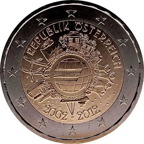 2 Euro 2012, 10 Years of Euro Cash [Austria] — 1
