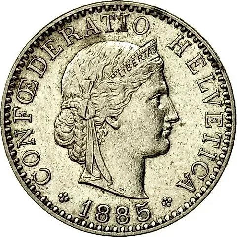 20 Rappen 1885 [Switzerland] — 1