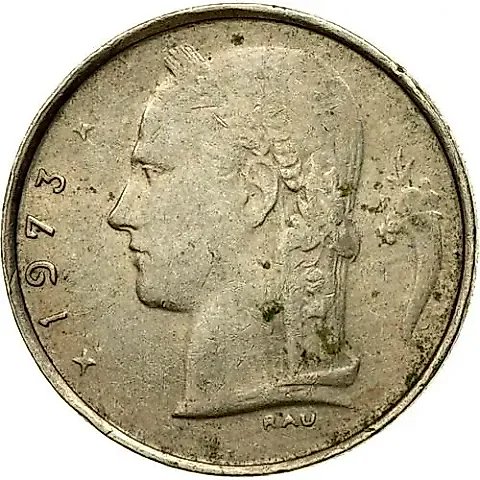 1 Franc 1973, Inscription in Dutch - "BELGIE" [Belgium] — 1