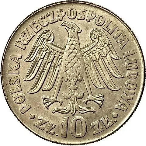 10 zlotych 1964, incuse inscription [Poland] — 1