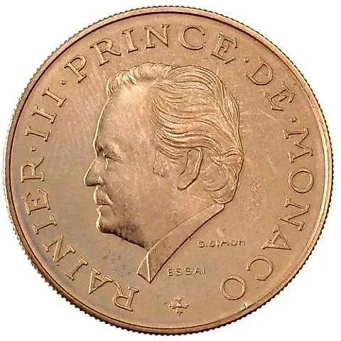 10 Francs 1974, 25th Anniversary of the Reign of Prince Rainier III [Monaco] — 1