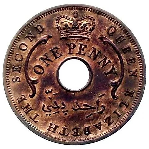 1 Penny 1956, H, Mint Mark: "H" - Heaton, Birmingham [British West Africa] — 1